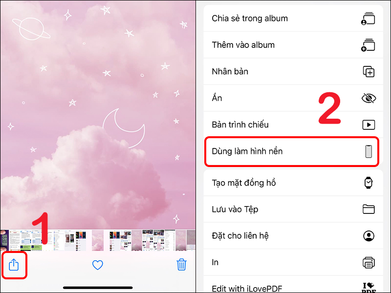 Cài hình nền iPhone từ album ảnh